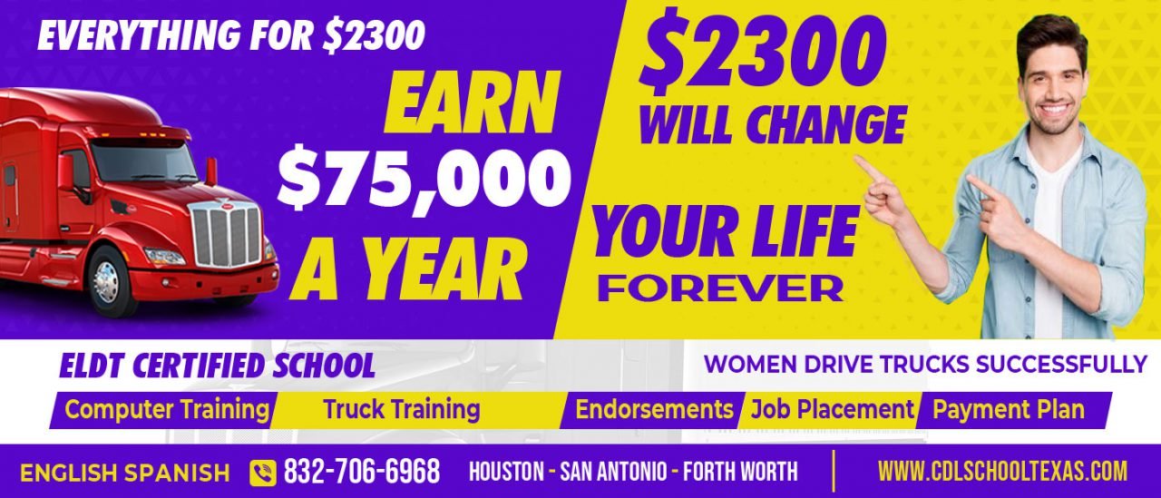 CDL Training Amarillo TX, ELDT, 2300 Payments, Spanish,
