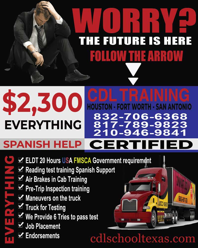 CDL training Fort Worth the image include: phones, services, description