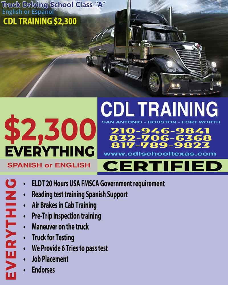 CDL training Mckinney TX image has services, phones