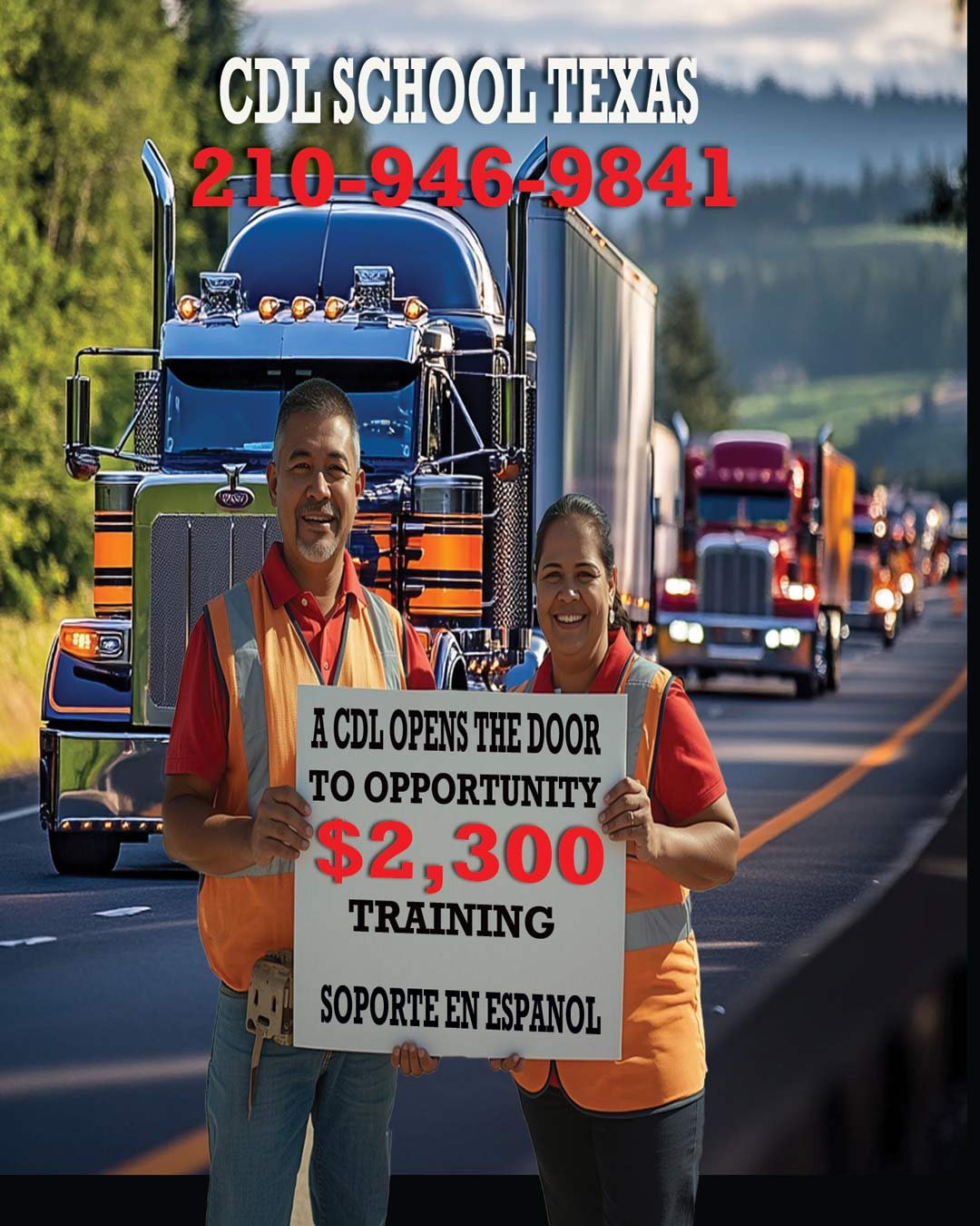 Professional CDL training in San Antonio Texas for $2,300 with Spanish support